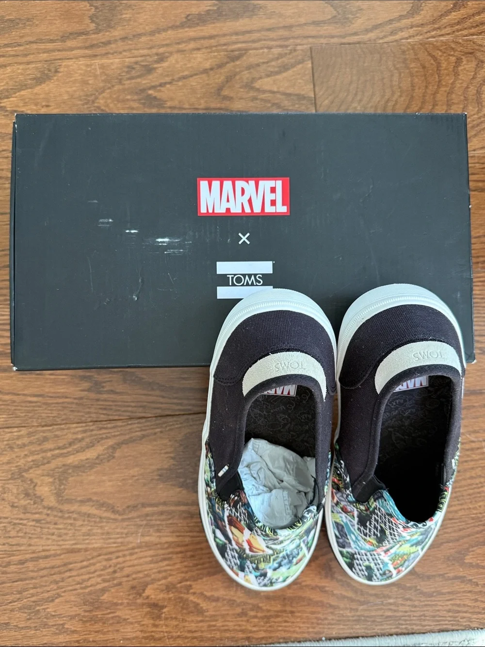 Toms x Marvel Multicolor Baja Comic Print Slip-On Sneakers